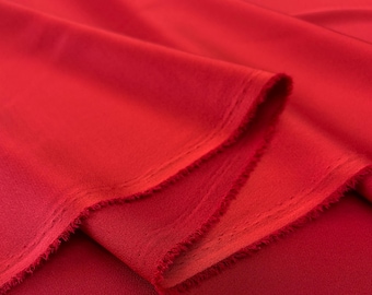 Red Italian Double Sided Crepe Satin Fabric for Dresses, Gowns, Blouses (150 cm/59")