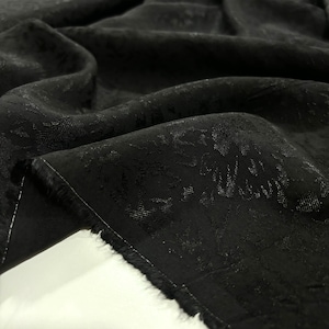 Black Jacquard Cupro Fabric, Jacket Fabric, Luxury Cupro Fabric By The Yard,  Cotton Dressmaking Designer Fabric(150cm/1.64 yard/57 inch)