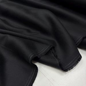 Black Washed Softened 100% Cotton Tencel Denim Fabric – Lightweight Sustainable Fabric by Yard for Jackets (150 cm or 58 inch or 1.64 yards)