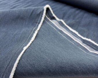 Grijsblauwe stonewashed denimstof – zacht katoen voor jassen (150 cm breed)