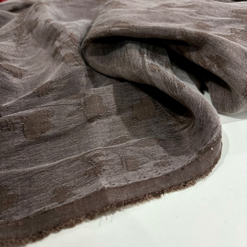 Tela de cupro de seda marrón corteza natural, tela de seda vestido-falda-blusa-camisa tela de diseñador, 150 cm/1,64 yardas/57 pulgadas imagen 6