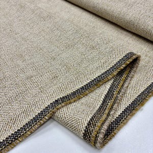 Herringbone Cotton Tweed Fabric: Upholstery & Fashion - 57&quot; Wide