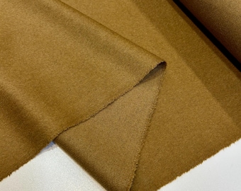 Italian Wool Cashmere Fabric, Tan Clothing Material, 59" Wide
