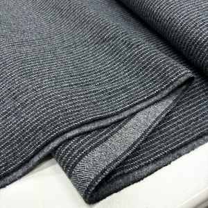 Anthracite Striped Wool Effect High-Quality Coat Fabric, Pants/Jacket Fabric, Men&#39;s and Women&#39;s Clothing Fabric, (150cm/1.64Yards/57 inches)