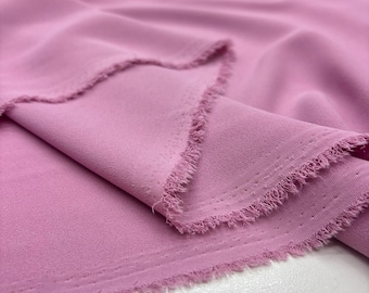 Tejido Crepé Italiano Rosa Empolvado – Material Ligero, Fluido y Texturizado para Vestidos, Blusas, Faldas y Costura DIY | Ancho 150 cm