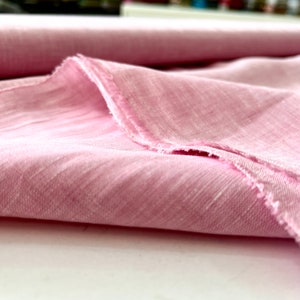 Pink 100% Linen Fabric, Linen Dress-Clothing Fabric, Pure Plain Linen Fabric Material, Linens for Fashion(1.64 yards or 59 inch width)