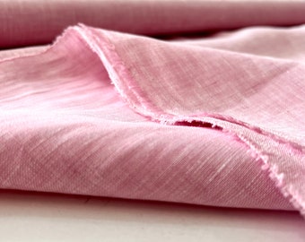 Pink 100% Linen Fabric, Linen Dress-Clothing Fabric, Pure Plain Linen Fabric Material, Linens for Fashion(1.64 yards or 59 inch width)