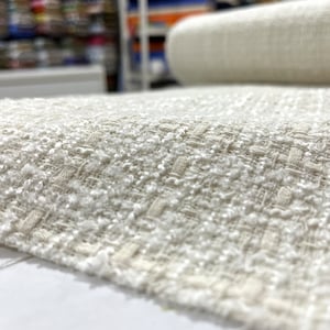 Ecru Classic Cotton Tweed Fabric, Moda Fabric for Jacket Dress Skirt-Fashion Coat-Dress Skirt,Wool Tweed Fabric(1.64 yards or 57-inch width)