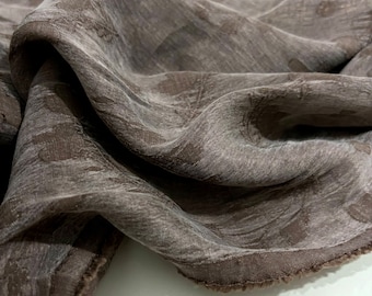 Tela de cupro de seda marrón corteza natural, tela de seda vestido-falda-blusa-camisa tela de diseñador, (150 cm/1,64 yardas/57 pulgadas)