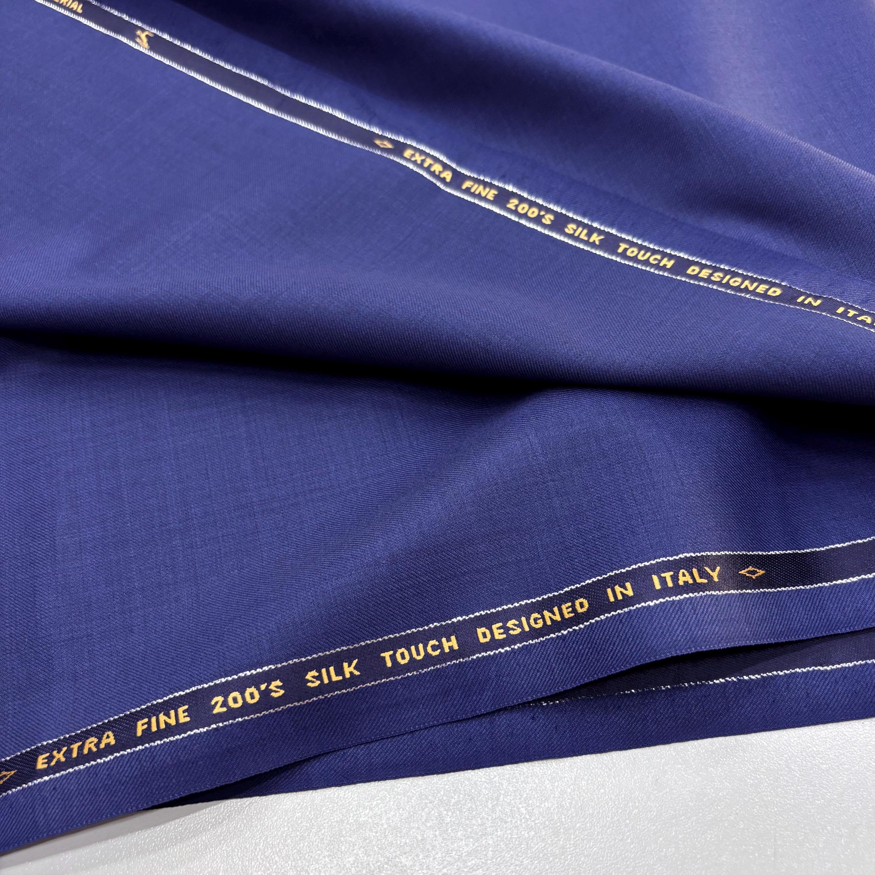 Purple Navy Italian Wool Gabardine Fabric – Extra Fine 200’s Soft Suiting Fabric for Blazers, Pants, Coats (150cm/1.64Yards/57 inches width)
