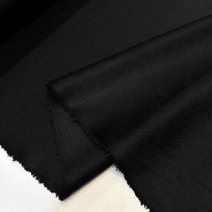 Italian Black High-Quality Wool Cashmere Fabric by the Yard, Jacket-Skirt-Coat-Clothing Dress Fabric (150 cm or 58 inch or 1.64 yards width)