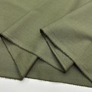 Green Cotton Linen Fabric: Natural Breathable Soft Linen Blend – Dress & Apparel 150cm Width