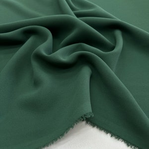 Dark Green High-Quality Italian Crepe Fabric, Clothing Fabric, Dress Fabric,Sewing Fabric, Crepe Fabric(150 cm or 1.64 yards or 57 inch)