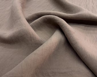 Beige gewaschener, hochwertiger Luxus-Cuprostoff, Cuprostoff meterweise, Kleidungs- und Kleiderstoff(150 cm/1,64 Yard/57 Zoll Breite)