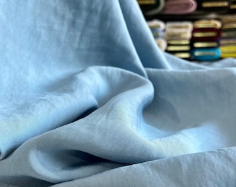 Blue Cupro Fabric - Premium Quality Cotton Dressmaking Designer Fabric (150cm//1.64 yard//57 inches) - Clothing, Crafts, and More