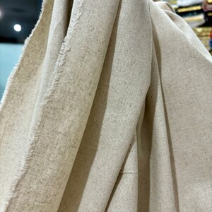 Linen Blend Upholstery Fabric Thick Durable Sofa Curtain Home Decor Material 150 cm Wide