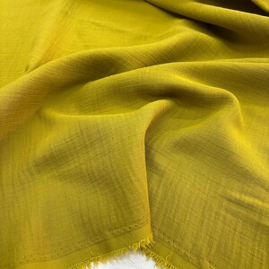 Olive Green Cotton Muslin Fabric – Double-Layered Soft Lightweight for Dresses & Clothing | 140 cm