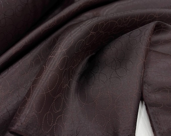 Brown Jacquard Silky Lining Fabric: Luxury Clothing Fabric (58" Width)