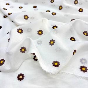 Luxuriöser Voile-Stoff aus 100 % Baumwolle mit Blumenmuster – Weiches, Leichtes und Halbtransparentes Material für Kleider, Blusen (150 cm)