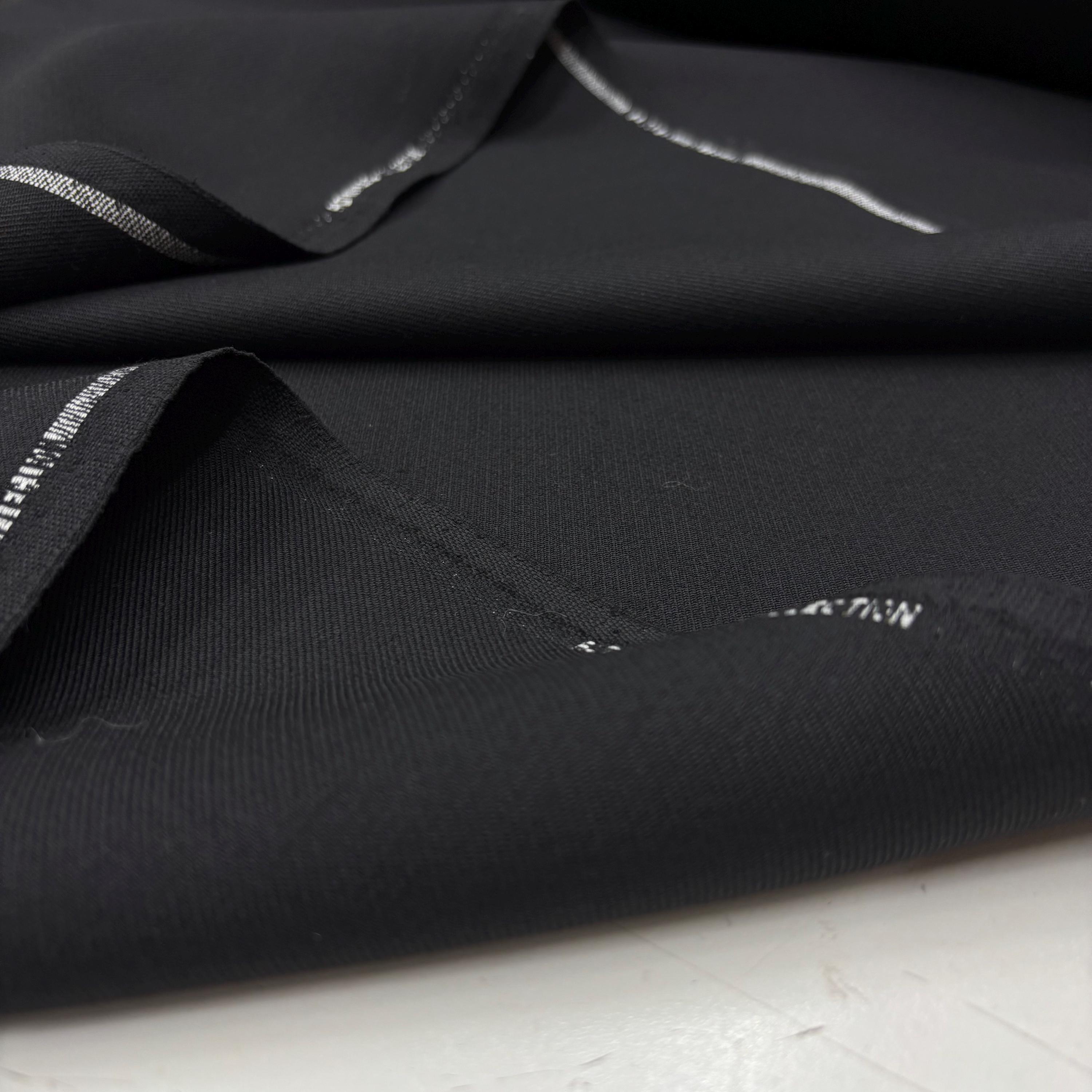 Black Heavy Wool Gabardine Fabric – Thick Durable Tailoring