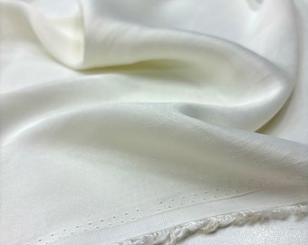 Off-White Luxurious Cupra Fabric – Soft Material for Dresses & Home Textiles | 150cm/59in wide