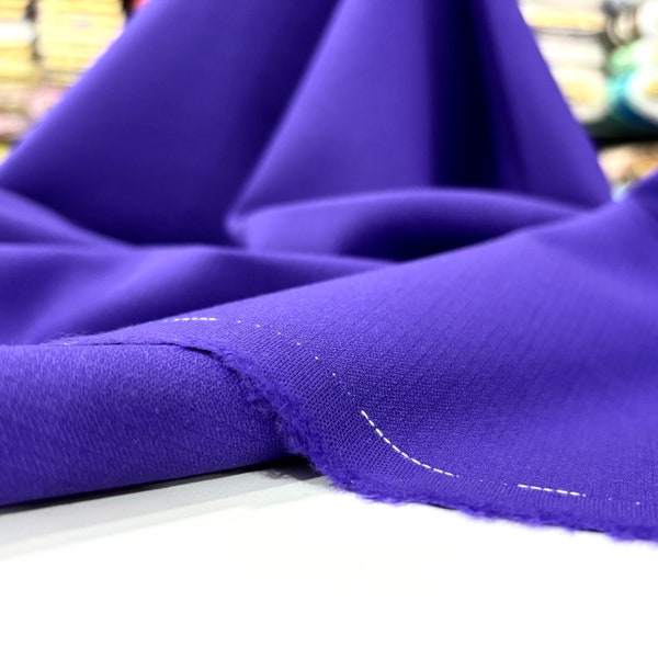 Purple Italian Luxury Wool Crepe Fabric, Fashion Fabric, Special&Rare Fabric,Dress Fabric,Silk Crepe Fabric(150 cm or 1.64 yards or 57 inch)