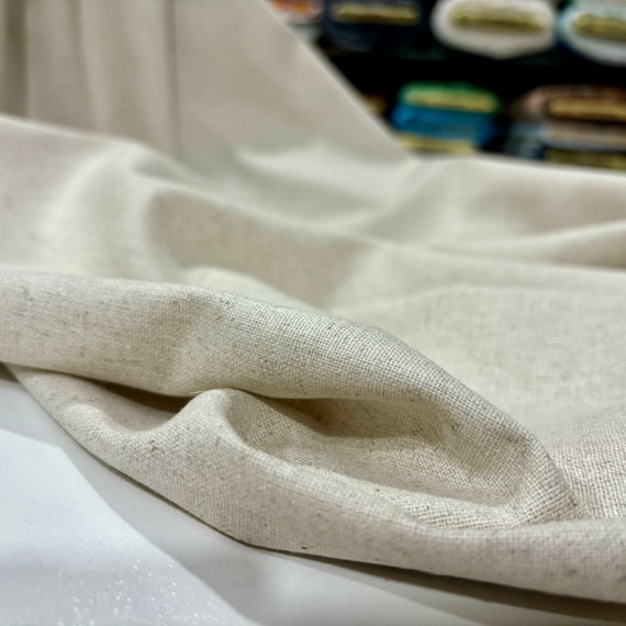 Linen Blend Upholstery Fabric Thick Durable Sofa Curtain Home Decor Material 150 cm Wide
