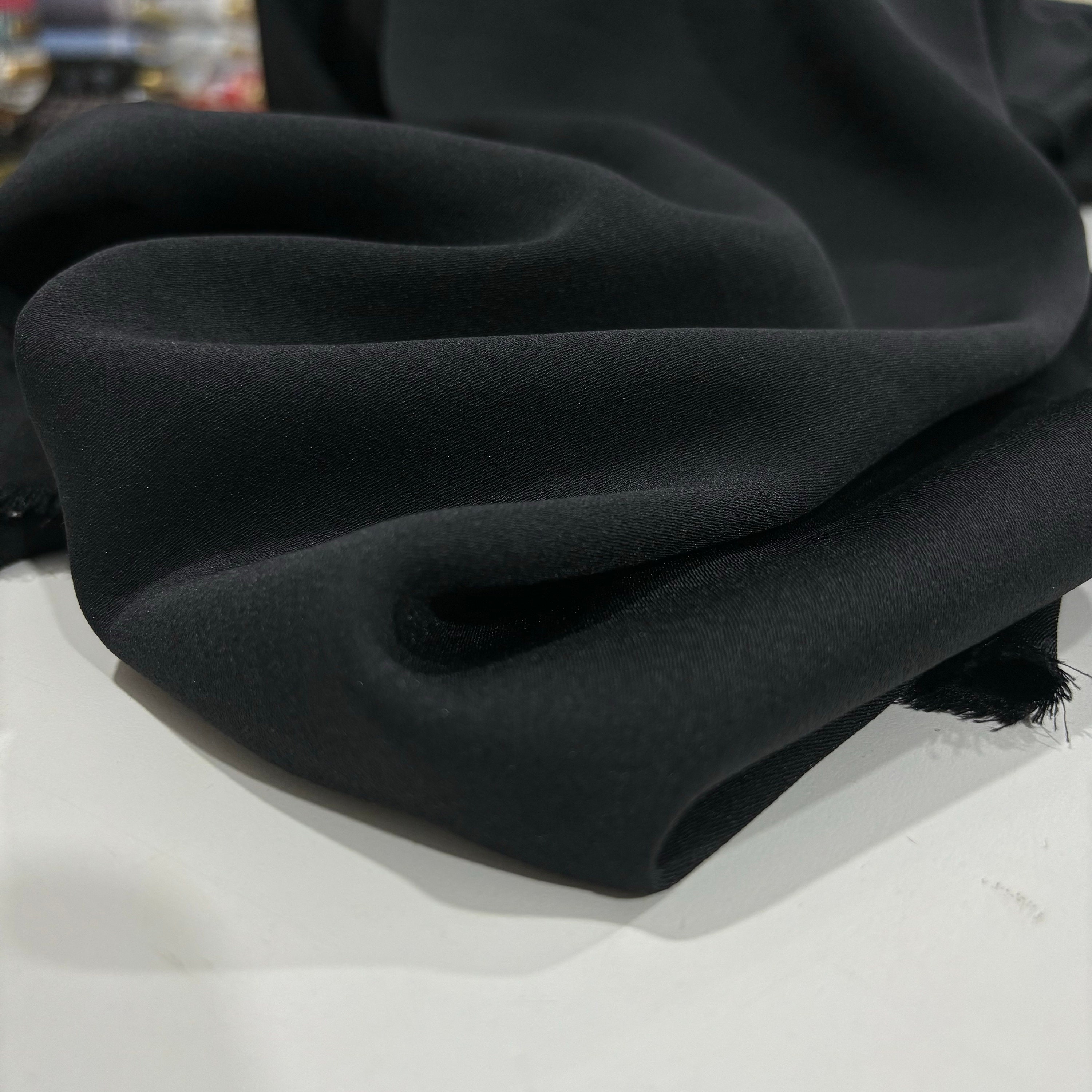 Black Luxury Italian Crepe Fabric, Fashion Fabric, Clothing Fabric, Dress Fabric,Sewing Fabric,Crepe Fabric(150 cm 1.64 yards 57 inch width)