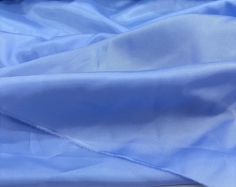 Blue Silky Lining Fabric: Lightweight Polyester Blend - 58" Wide