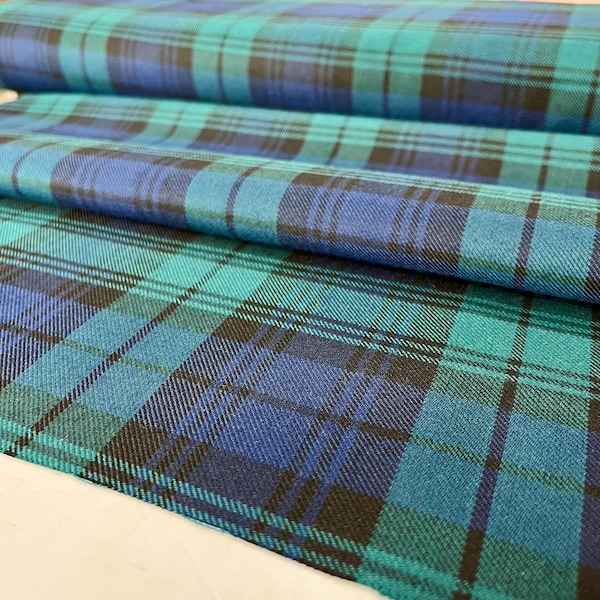 Green Blue Cotton Plaid, Cotton Tartan Fabrics (59inch or 1.64 yards wide),Home Decor Fabric, Garden Curtain Fabric, Clothing Viscose Fabric