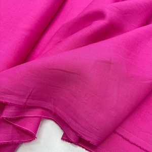 Fuchsia 100% Pure Linen Fabric – Lightweight Soft Natural Linen by Yard for Dresses, Shirts, Home Decor (150 cm  1.64 yard  58 inch width)