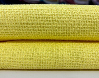 Yellow Cotton Tweed Fabric, Tweed Fabric by the Yard for Clothing, Sewing Material for Jacket Dress Skirt (1.64 yards or 51 inch width)