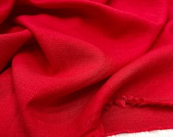 Roter Knitterfreier Leinenstoff – Weiche, Strapazierfähige Leinenmischung für Kleider, Blusen, Hosen, Heimdekoration | 150 cm Breite