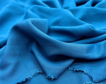 Turquoise Blue Viscose Fabric – Soft Drapey Breathable Material  | 150 cm Width