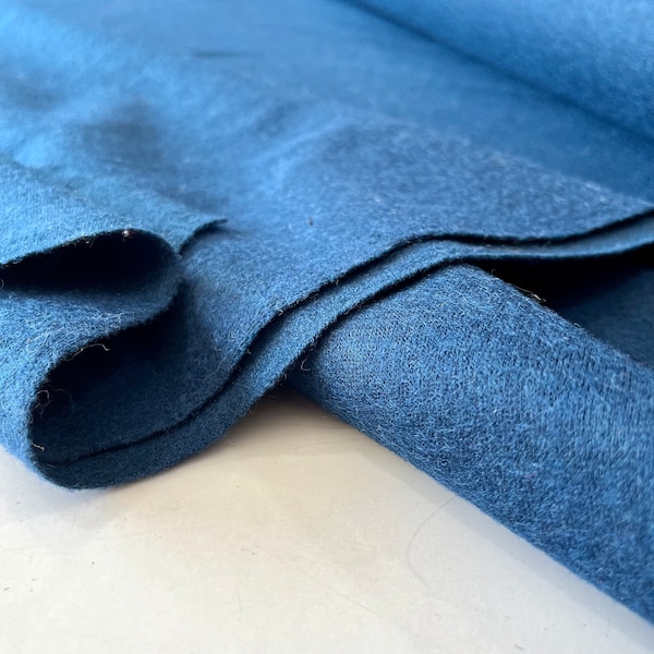 Blue Wool Felt Fabrics, Coat Dress Skirt, Upholstery Fabric by Yard, Home Textile Fabric, Clothing Fabric(1.64 yards or 59 inch width)