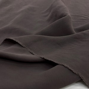 Tela Cupro Lavada Suave de Lujo en Color Café Antracita – Tela Suave y Transpirable para Vestidos, Blusas, Faldas (150 cm / 1,64 yardas)