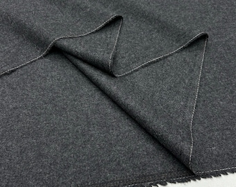 Anthracite Italian Wool Gabardine Fabric – 100% Wool Material | 150 cm / 57 in Width