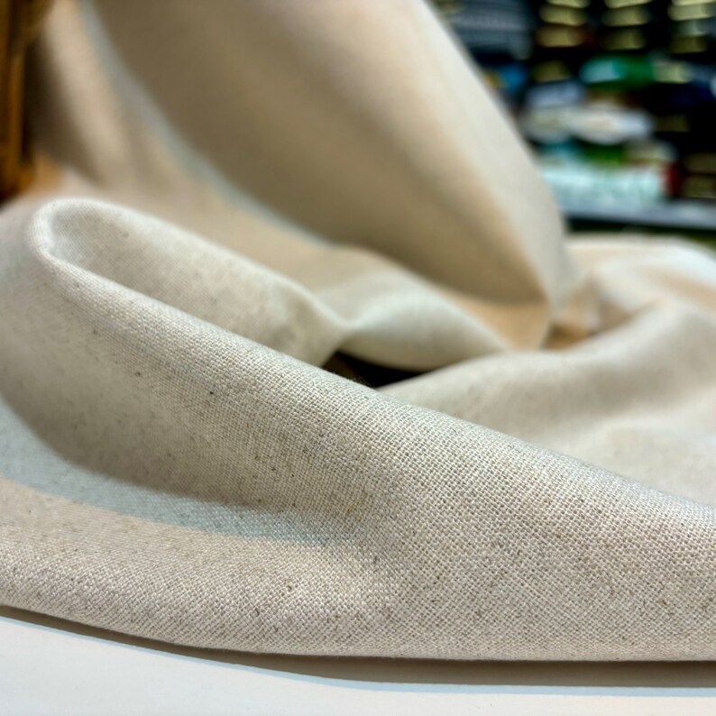 Linen Blend Upholstery Fabric Thick Durable Sofa Curtain Home Decor Material 150 cm Wide