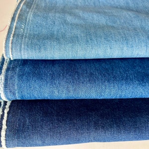 Stonewashed Softened Pre-Washed Denim Fabric, 100% Cotton, 10 Ounce Heavy Denim,Cotton Fabric By The Yard 150 cm,1.5 meters,or 1.64 yards 画像 4