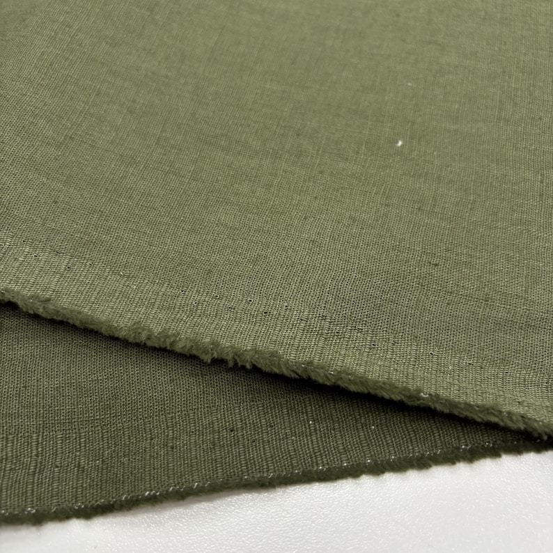 Green Cotton Linen Fabric: Natural Breathable Soft Linen Blend – Dress & Apparel 150cm Width