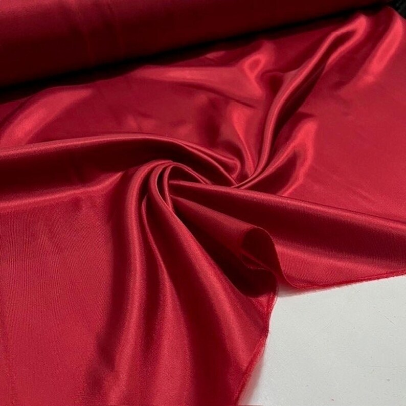 Red Silky Lining Fabric: Luxury Soft Polyester Blend (58" Width)