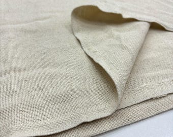 Extra Wide Heavy Linen Cotton Blend Fabric: Natural Upholstery Material (87 inch Width)