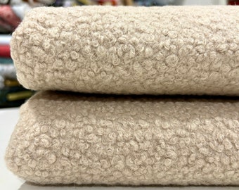 Tela Boucle blanca, Tela Boucle de diseñador, Tela de tapicería cortada a medida, sofá, cabecera (1,64 yardas o 59 pulgadas de ancho)