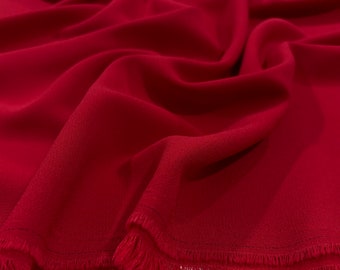 High-Quality Red Italian Crepe Fabric, Fashion Clothing-Dress-Blouse-Skirt-Shirt Fabric,Sewing Fabric(150 cm or 1.64 yards or 57 inch width)