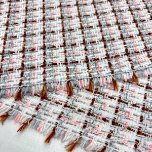 Classic Luxury Brown Tweed Fabric, Moda Fabric for Jacket Dress Skirt-Fashion Coat-Wool Tweed Fabric(1.64 yards or 57-inch width)