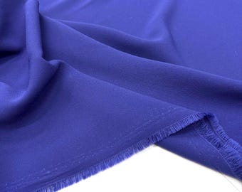 Tela Crepé Azul Cobalto Ligera y Fluida de Lujo – Tela Suave por Metro para Vestidos, Blusas y Faldas (150 cm / 1,64 yardas)