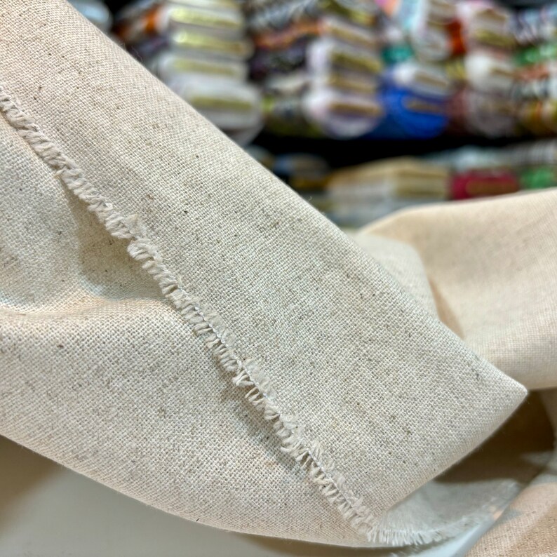 Linen Blend Upholstery Fabric Thick Durable Sofa Curtain Home Decor Material 150 cm Wide