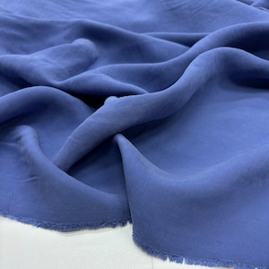 Tela Cupro lavada a la piedra de lujo índigo, tela cortada a medida,  textiles para el hogar (150 cm/1,64 yardas/57 pulgadas)