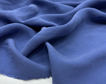 Indigo Stonewashed Cupro Fabric – Soft Material for Dresses & Home Textiles | 150cm/59in wide