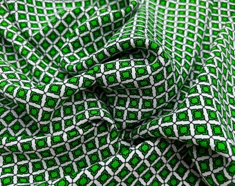 Green Abstract Viscose Fabric – Soft Stretch Material for Fashion Dresses | 150cm/59in wide